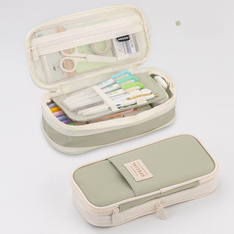 

Большая емкость школьная ручка пенал колледж офис на молнии канцелярский мешок холст ручка сумка зелёный