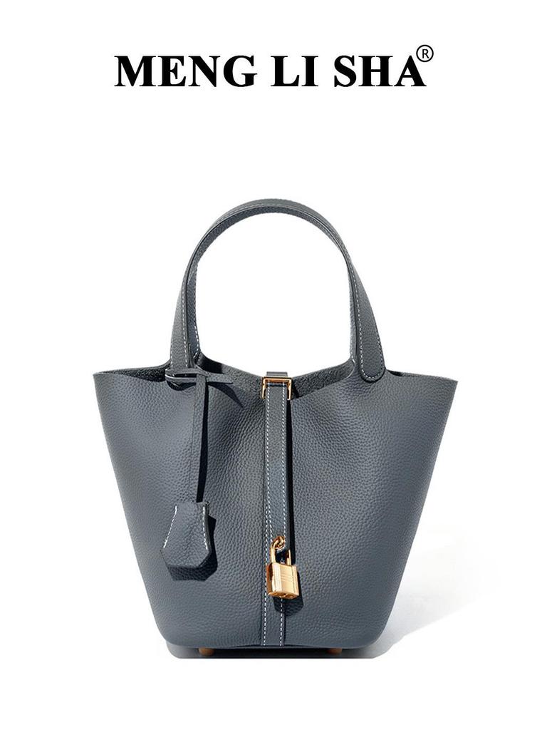 2025 High-End Genuine Leather Bucket Handbag - Classic, Versatile, Large Capacity Mommy Bag