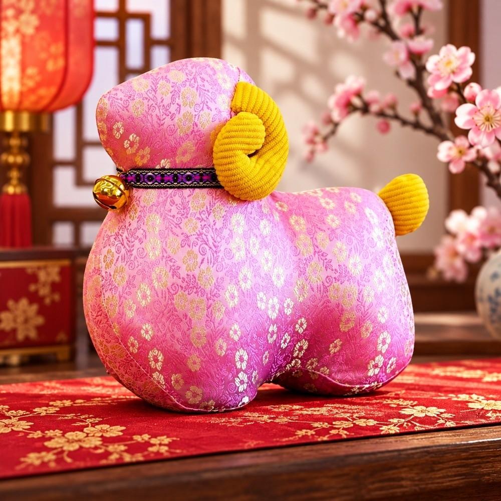 Year of The Sheep Chinese Zodiac Sheep Toy Soft Fluffy Animal Mascot Chinese New Year Gift