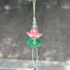 Exquisite Summer Pink Lotus Phone Charm Pendant Fashion Simulated Flower Beaded Keychain Car Ornaments For Women Bag Decoration 1