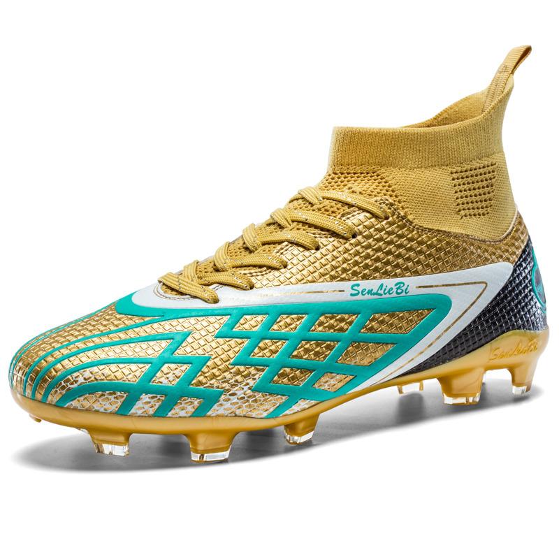 Brand Fashion Pink Men's Football Sneakers Unisex Artificial Turf Soccer Boots Men Breathable Futsal Training Shoes Big Size 46