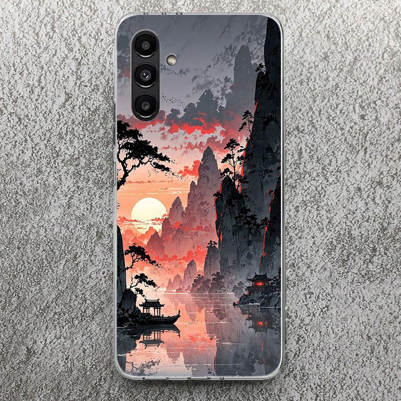Chinese Style ink Painting Art Phone Case For Samsung Galaxy A17 A16 A56 A15 A55 A14 A54 A13 A53 A36 A35 A34 A33 A26 A25 A24 A23