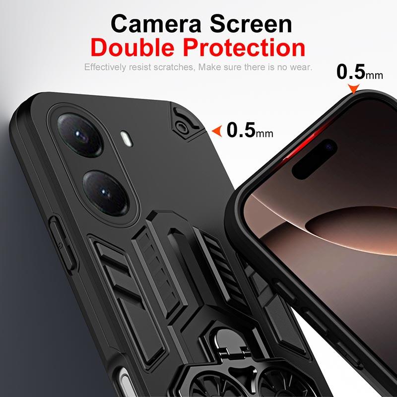 Shockproof Armor Case For Xiaomi Redmi 14C A5 A4 A3 Pro Note 14 Pro Plus Poco X7 Pro C75 C71 4G 5G Dual Finger Ring Holder Cover
