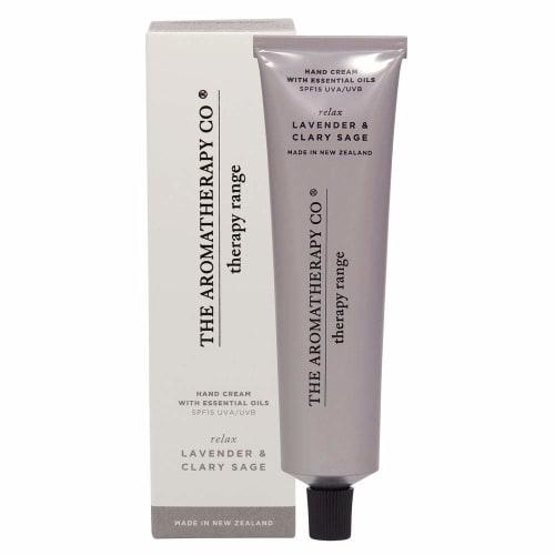 Aromatherapy Company Therapy Range Hand Cream, Lavender & Clary Sage, Relaxing. Size: 45mm W X 47mm D X 162mm H. Volume: 75ml.