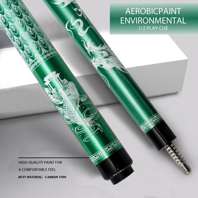 OKHEALING Fiberglass Pool Cue Black Technology Billiard Sticks 12.5mm Tip Radial Pin Joint 147cm/58inch Length 19Oz Weight Billiard Cue