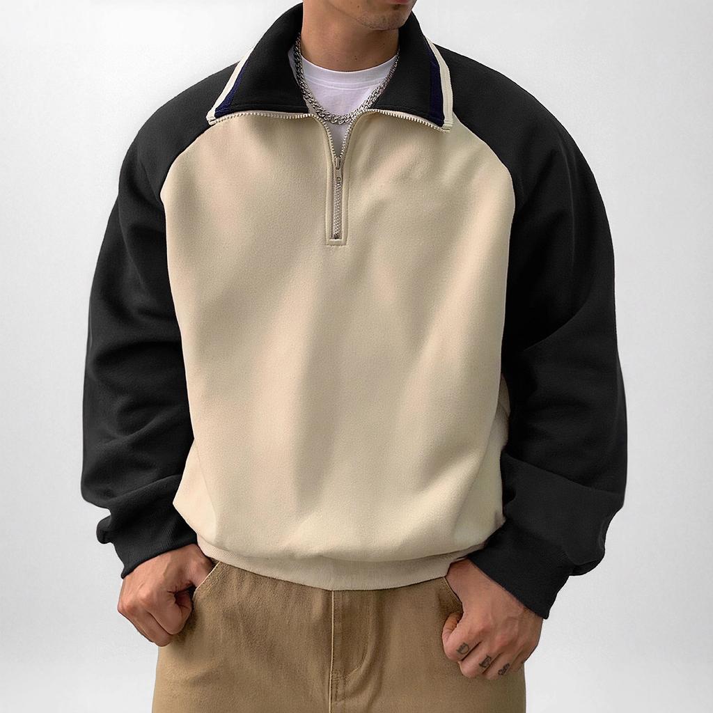 Half-zip Sweatshirt For Men, High Collar Half-zip Sweatshirt For Men.