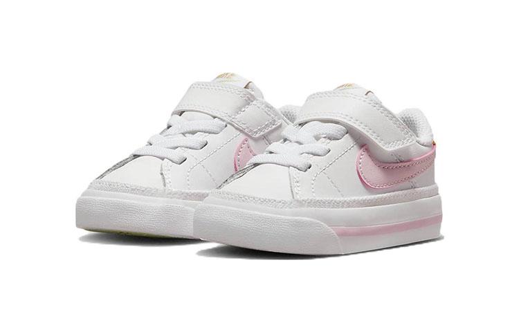 Nike Court Legacy Abrasion Resistant Low top Skateboard Shoes White Pink Baby DA5382-115