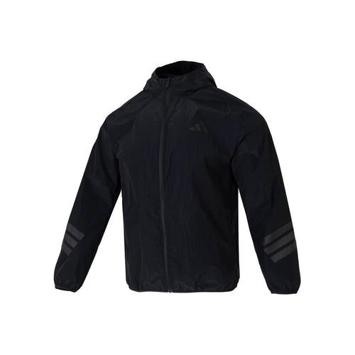 adidas Men s Black Hooded Zip-Up Long Sleeve Comfortable Jacket S чёрный