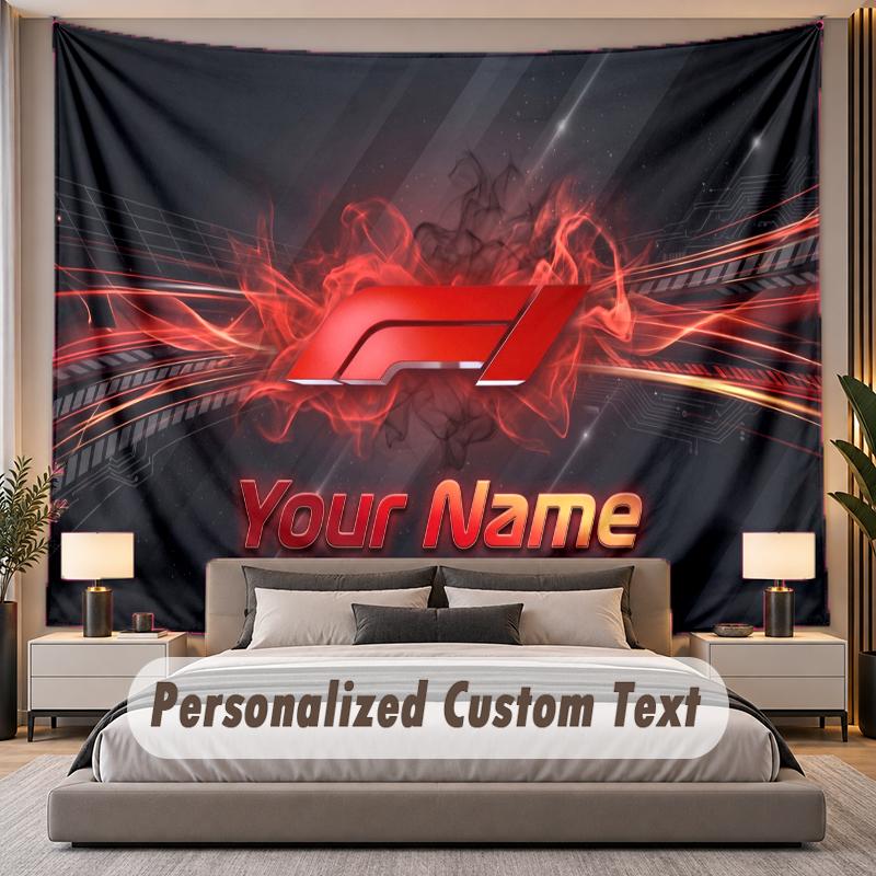 Custom Name Text Tapestry F1 Personalized Polyester Wall Tapestry For Bedroom And Room