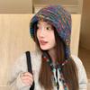 New Rainbow Striped Knitting Wool Beanie Hat Women Girl Winter Warm Crochet Ear Protection Cap Korean Ski Snow Windproof Bonnet