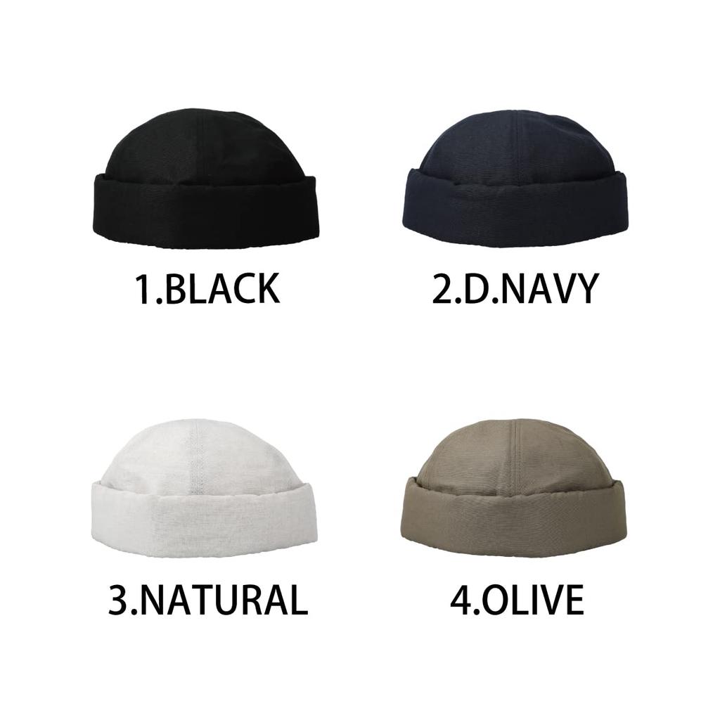 Basic Enchi Linen Brimless Fisherman Olive Roly-poly Cap, Cap, Cap, Antibacterial, Deodorizing, Men's & Women's,