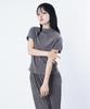 STARRYEYED Daily Pleated Cap Sleeve Blouse Top (Charcoal)