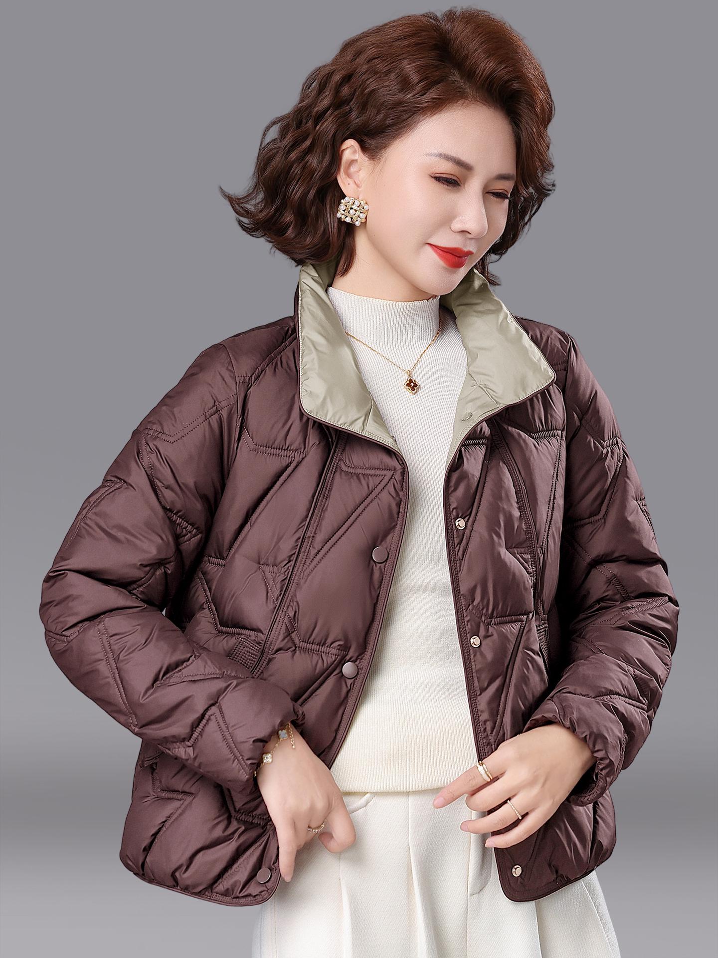 

Luomeng 2025 Stylish Winter Down Jacket for Middle-aged & Elderly Women XL for 120-135 lbs