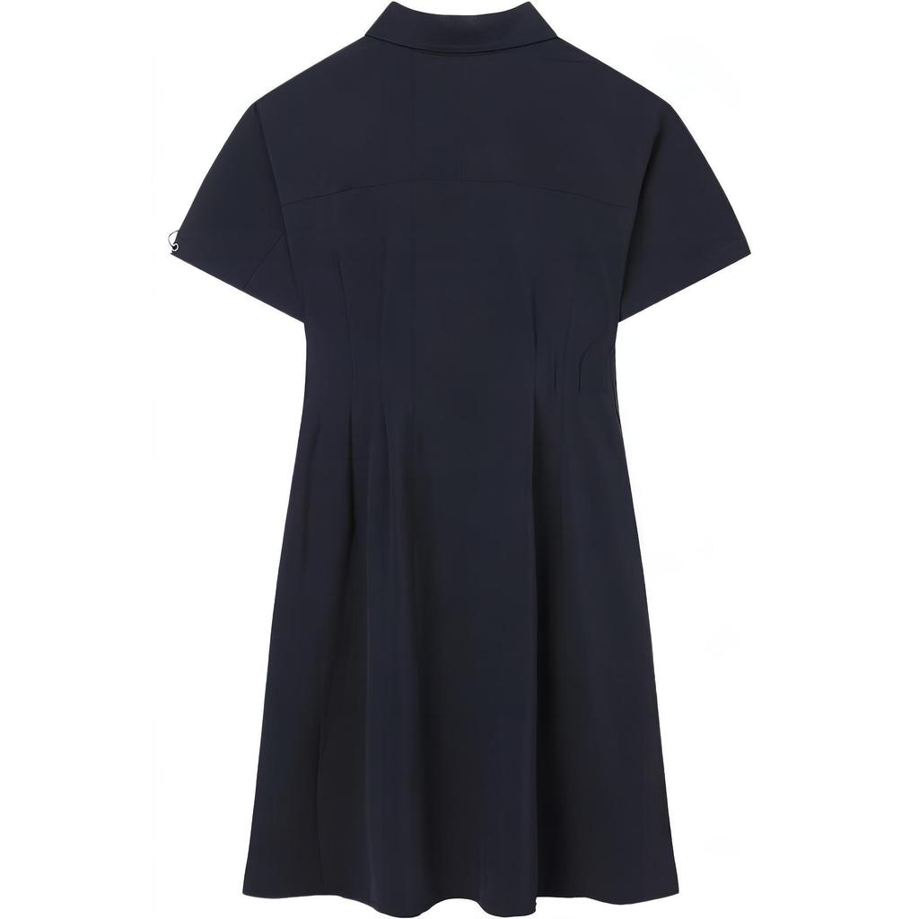 FILA Logo Woven Loose Polo Short Sleeve Dress Women Dresses Legendary-Blue F11W334303FNV