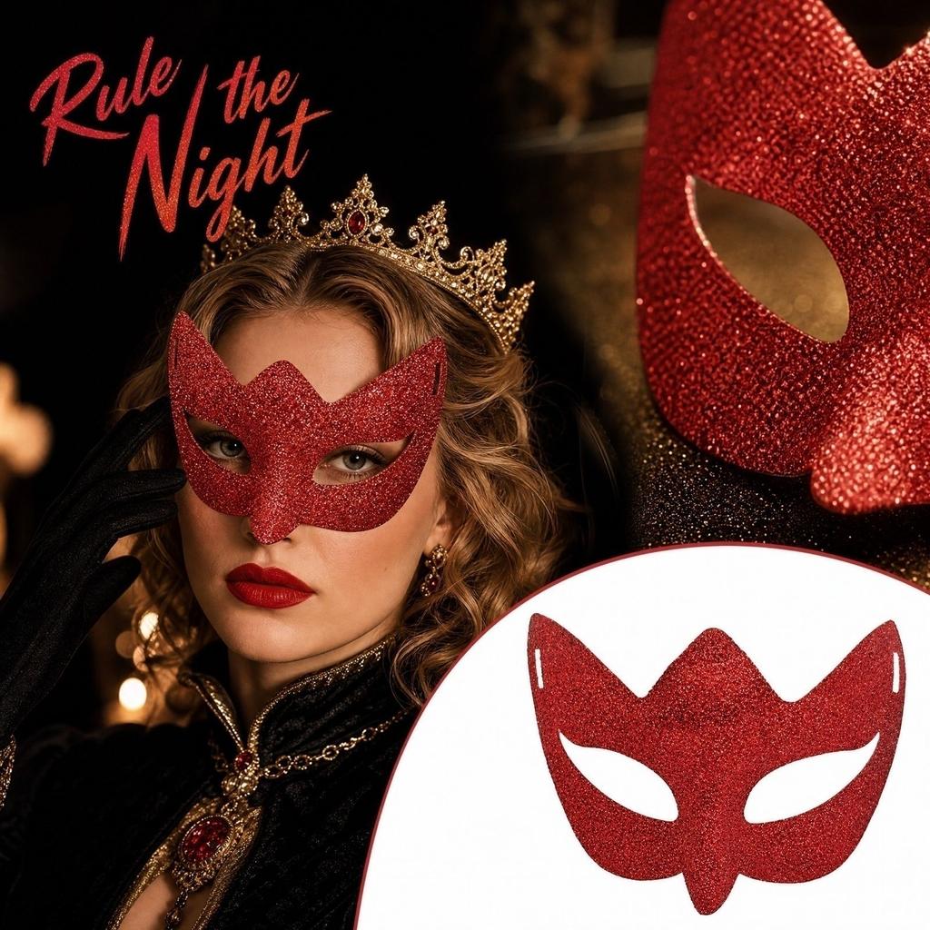 Half Face - Masquerade Costume Accessory for Halloween Ball