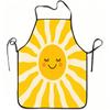 1pc Smiling Sun Apron with Smiling Sun & Sun Ray Print - Adjustable Waistband, Durable Easy-Clean Polyester Suitable for Kitchen Cooking, Gardening, O