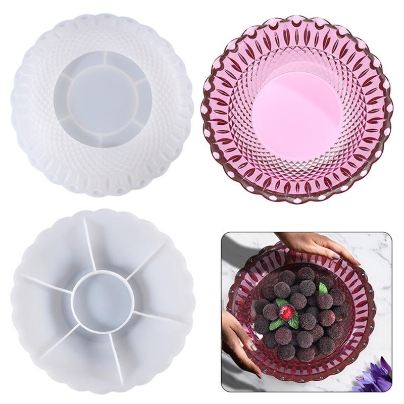 Tray Resin Mold Serving Board Plate Epoxy Resin Mould Fruit Tray DIY Mold Nut Snacks Tray Organizer Dish Silicone Mold