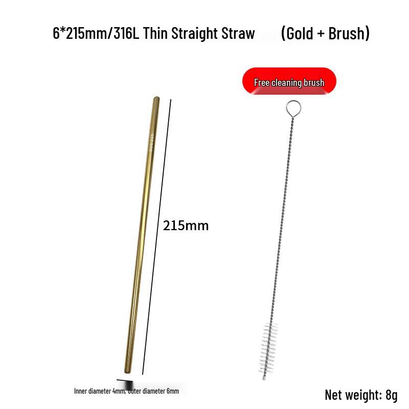 Hongjunda 316 Stainless Steel Reusable Bent Straw Set