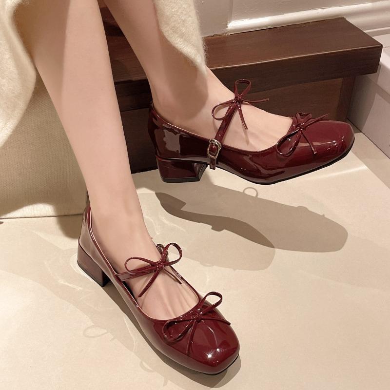 Fashion 2025  Style Popular Women's Mary Jane Shoes Fashion Butterfly-knot Shoes Casual Low Heel Dress Street Style Shoes Zapatos Mujer