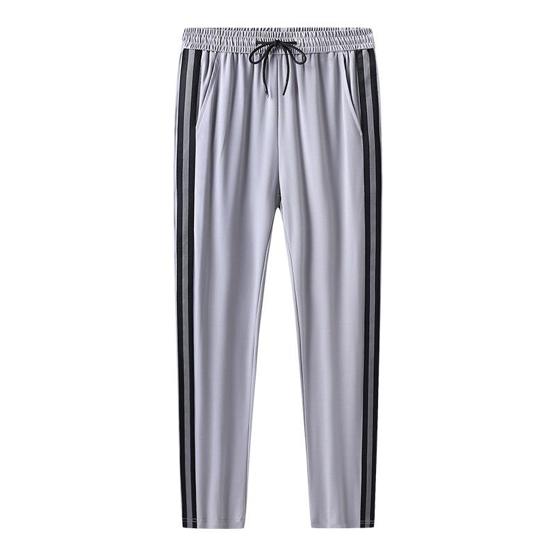 

Men s summer new sports casual pants men s green feet loose quick-drying ice silk drawstring elastic waist trousers 4XL