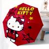 1pc Hello Kitty Plaid Stars Umbrella with Plastic Handle,Suitable for All Seasons Home Travel Outdoor UmbrellaSanlio378