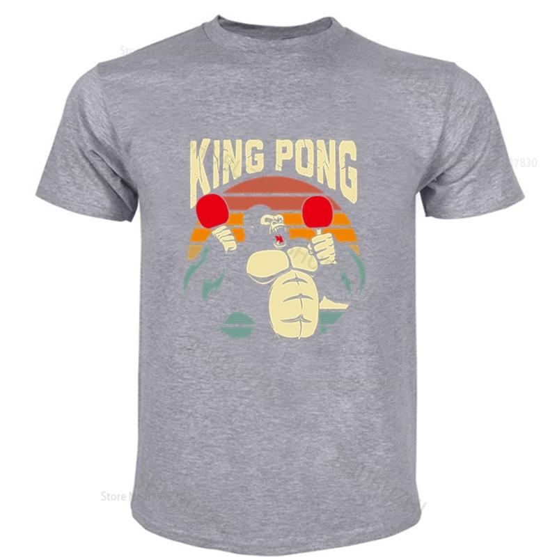 Summer Tshirt Men Brand Teeshirt Funny King  Pong Tshirt Men Table Tennis Paddle Tshirt Gift Idea Male Cotton Teeshirt