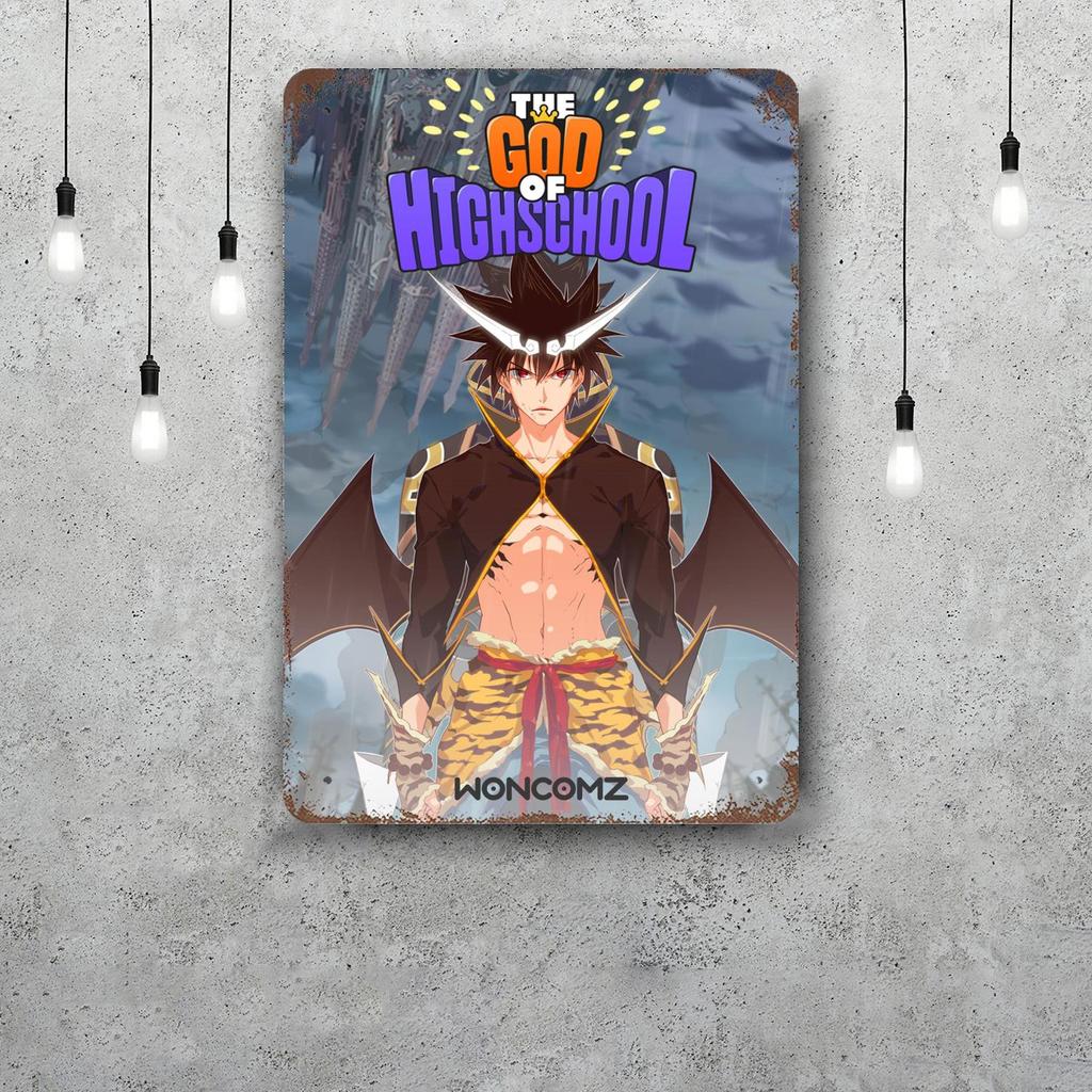The God of High School Teaser Anime Retro Vintage Tin Sign Poster Decorative Plaque Metal Plate Wall Decor