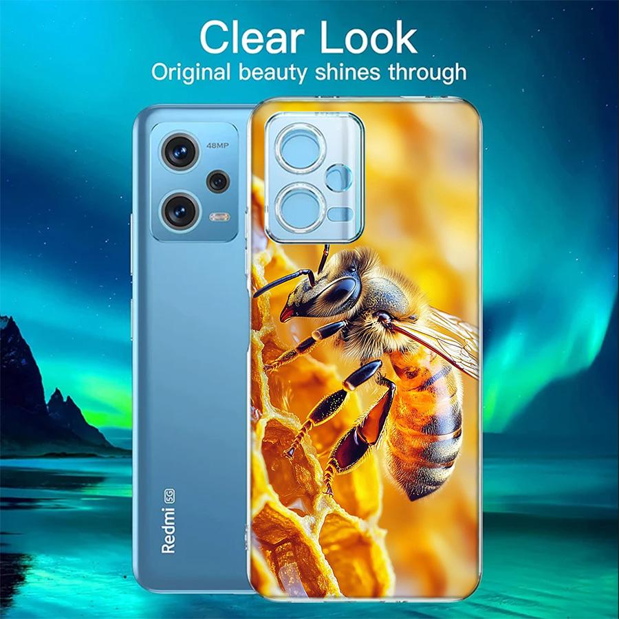 Bienen und Honig in der Waben-Handyhülle Für Redmi 12 13C 12C 15C 9 10 10C Note 13 Pro Plus 14 15 Pro 9T 9C 9A TPU Weiche Hülle