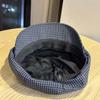 Solid Color Ruffle Octagonal Hat Korean Style Women Artist Hat Versatile Fine Plaid Beret  Daily