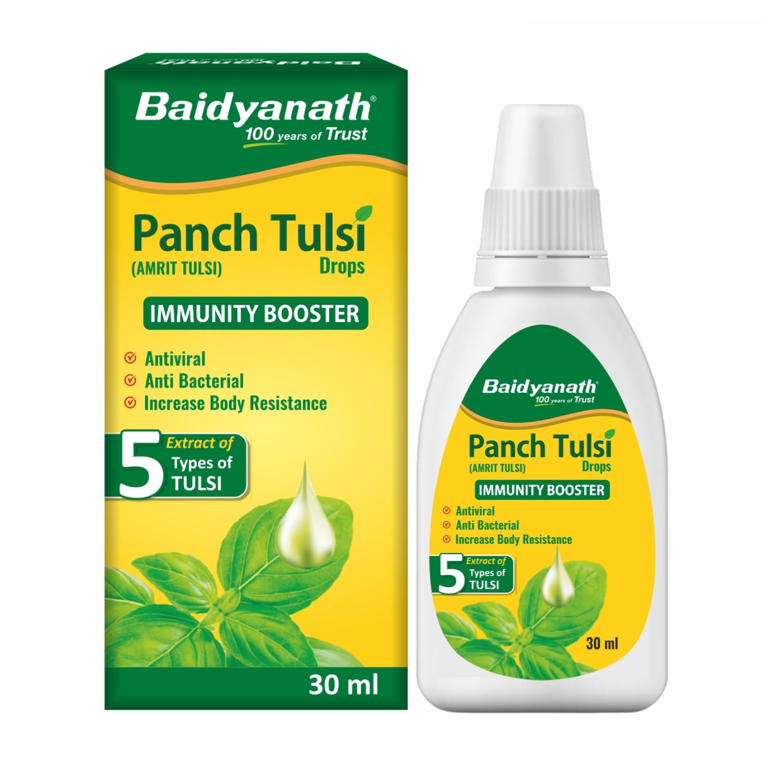 

Baidyanath Ayurved Panch Tulsi Drops 30 ml Natural Immunity Booster With Five Types Of Tulsi For Detox And Daily Wellness