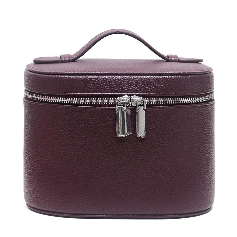 Large Capacity Multi-functional Lychee Pattern Leather Makeup Bag красный/фиолетовый