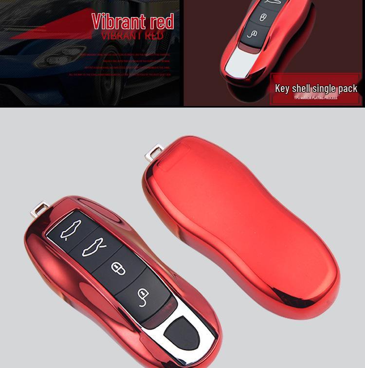 TPU Electroplated Soft Rubber Key Shell for Porsche Panamera/Macan