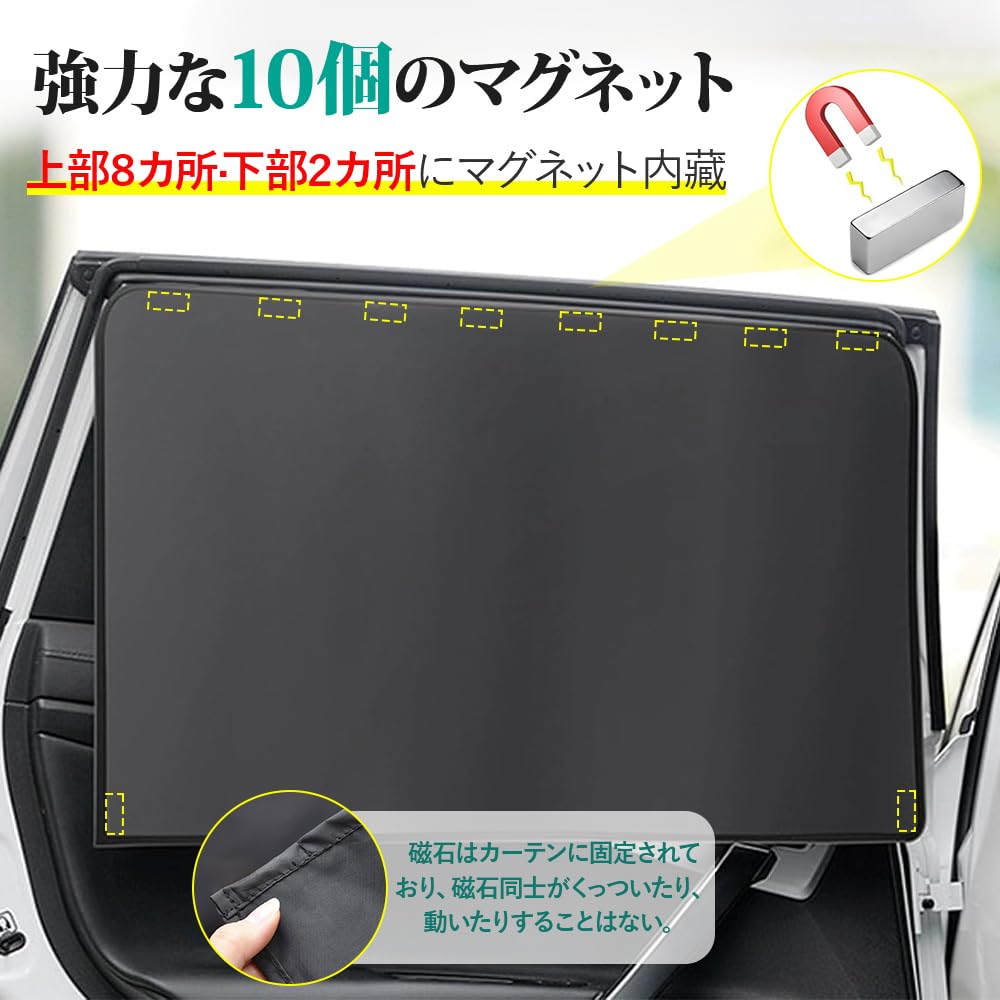 Car Sun Shade with Strong Magnetic Absorption, Upgraded Version, Extra Thick, Strong Magnet Adhesion,
