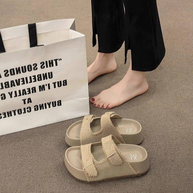 Platform sandals women's summer wear new fashion open-toed shoes small height-increasing beach shoes