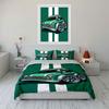 Green car, white stripes. Bedding sets Duvet cover sets Duvet covers Pillowcases(1 * Duvet Cover 2 * Pillowcases without duvet insert)
