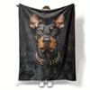 Dog Face Flannel Throw Blanket Realistic Print Soft Cozy Fleece for Home Office Sofa and Car All Season Pet Lover Gift