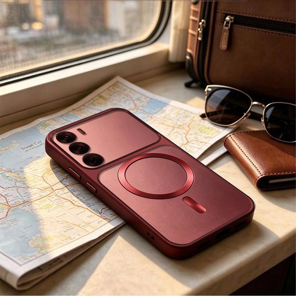 Viral Cyberpunk Magnetic Case for OPPO Reno12 5G CD Texture Ring & Metallic Sheen Cover