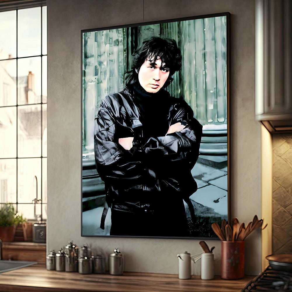 Viktor Tsoi Retro Gute Qualität Poster Kraftpapier Drucke Vintage Zuhause Zimmer Café Bar Kunst Wanddeko Ästhetisches Gemälde 40cm×60cm NoFrame gray