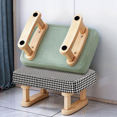 Lychee Life Household Foldable Solid Wood Low Stool Living Room Sofa Stool Bench Foot Stool Balcony Tatami Stool Door Shoe Stool
