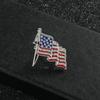 Popular American Flag Brooch Independence Day Flag Metal Badge Alloy Drip Diamond Lapel Pin