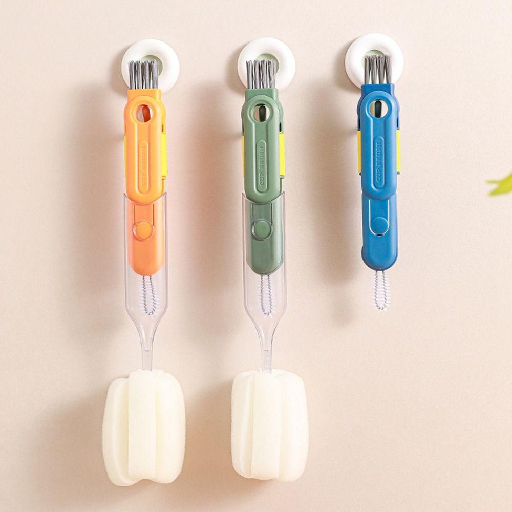 New 5 In1 Bottle Cup Lid Brush Plastic Multi-Function Cups Cover Brush Sponge Cleaning Brush Kitchen