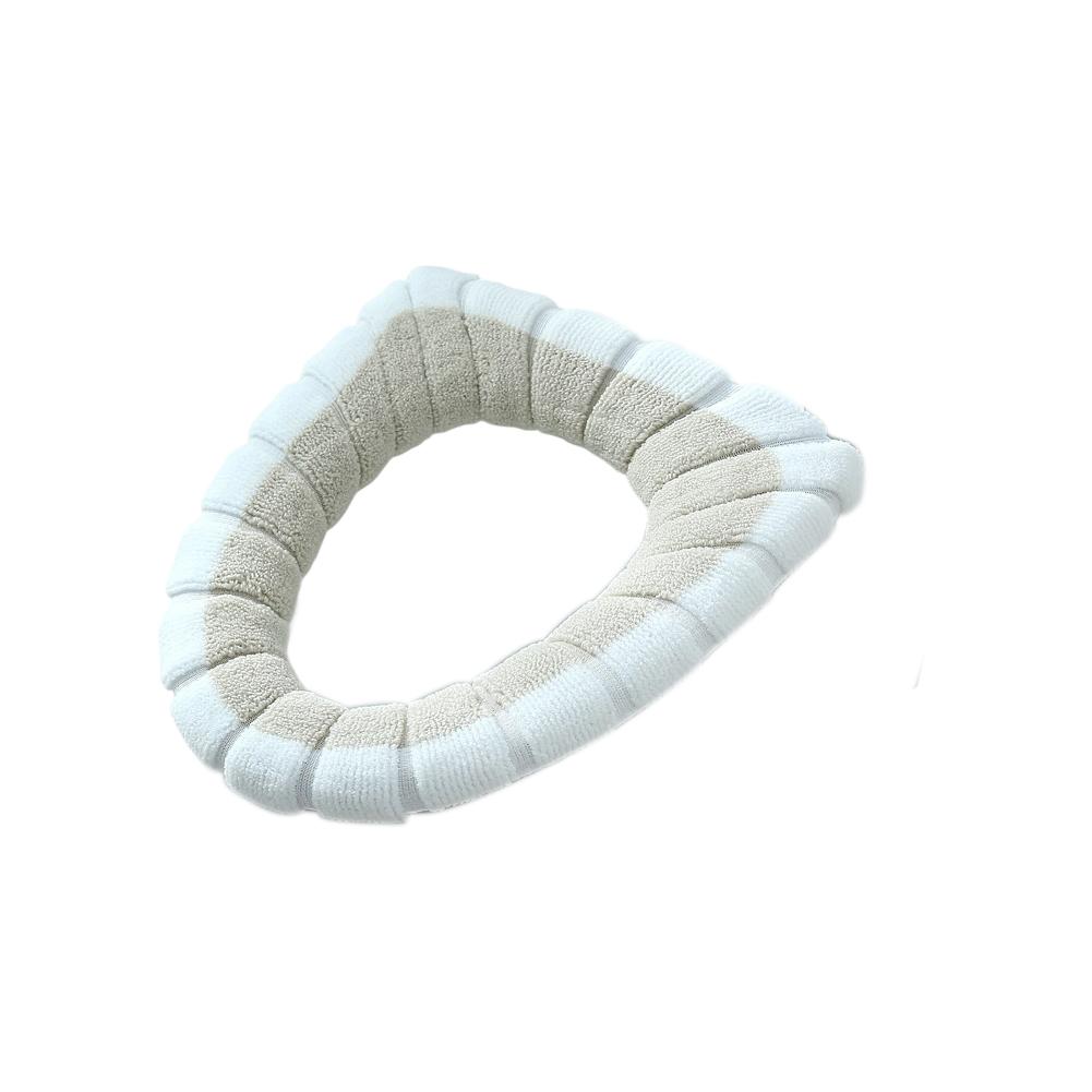 1pc Toilet Seat Cover Bathroom Soft Thicker Warmer Stretchable Washable Cloth Toilet Seat Cover Pads