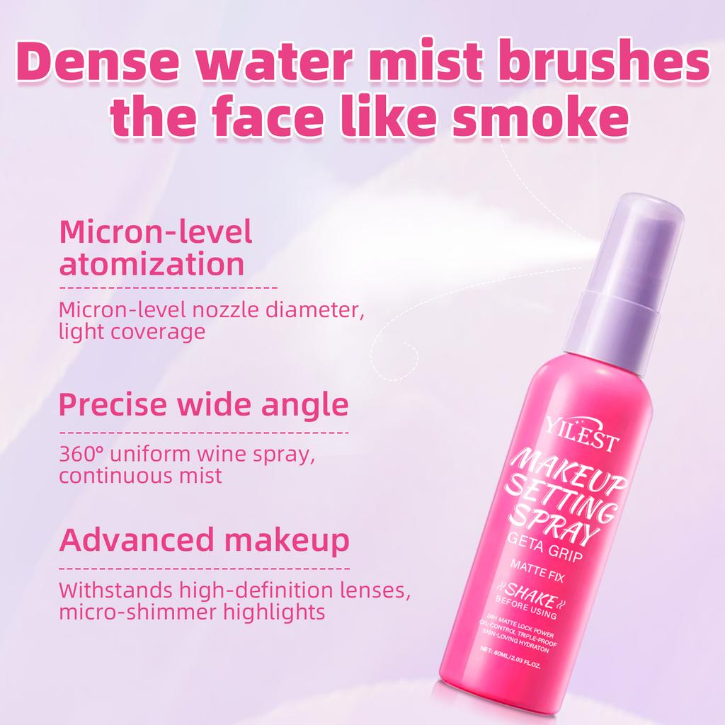 Matte Waterproof Setting Spray Long Lasting Makeup Fixer Controls Oil Shine Non Sticky Finish All Day Hold For Daily Use