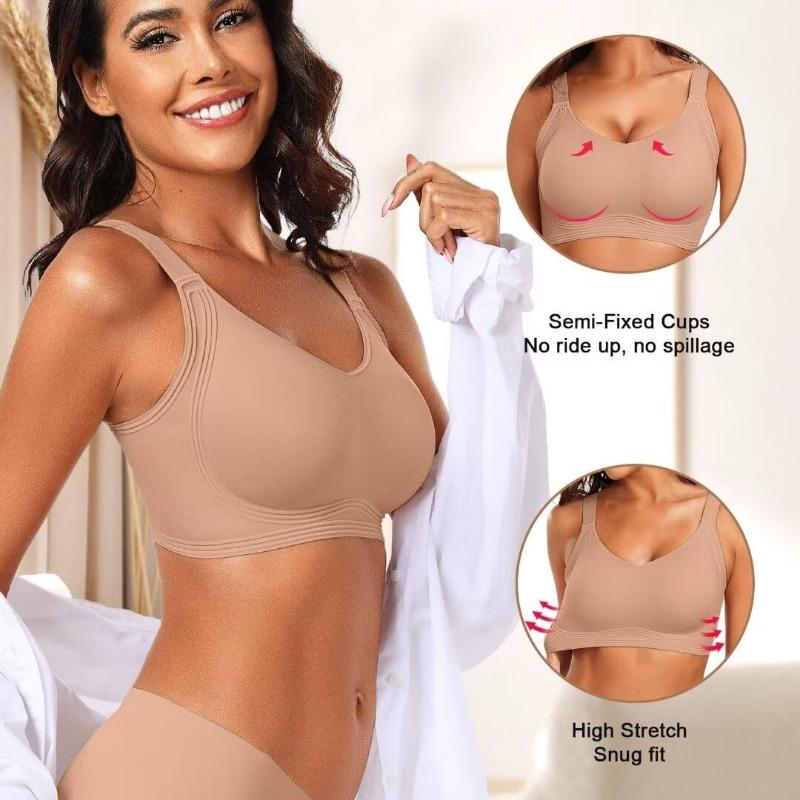 Women Seamless Push Up No Underwire Full Coverage Comfort Bra