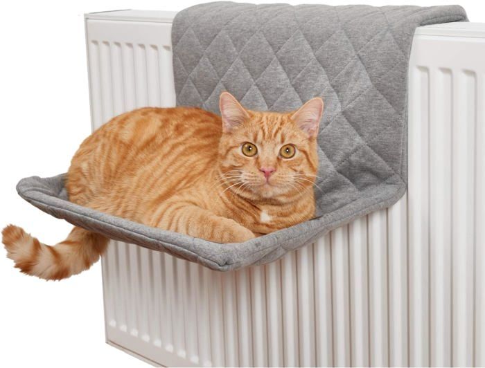 Hamac Pour Chat - PIUPET - Modèle Radiateur - Support Jusqu'à 12 Kg - Housse Lavable - Gris