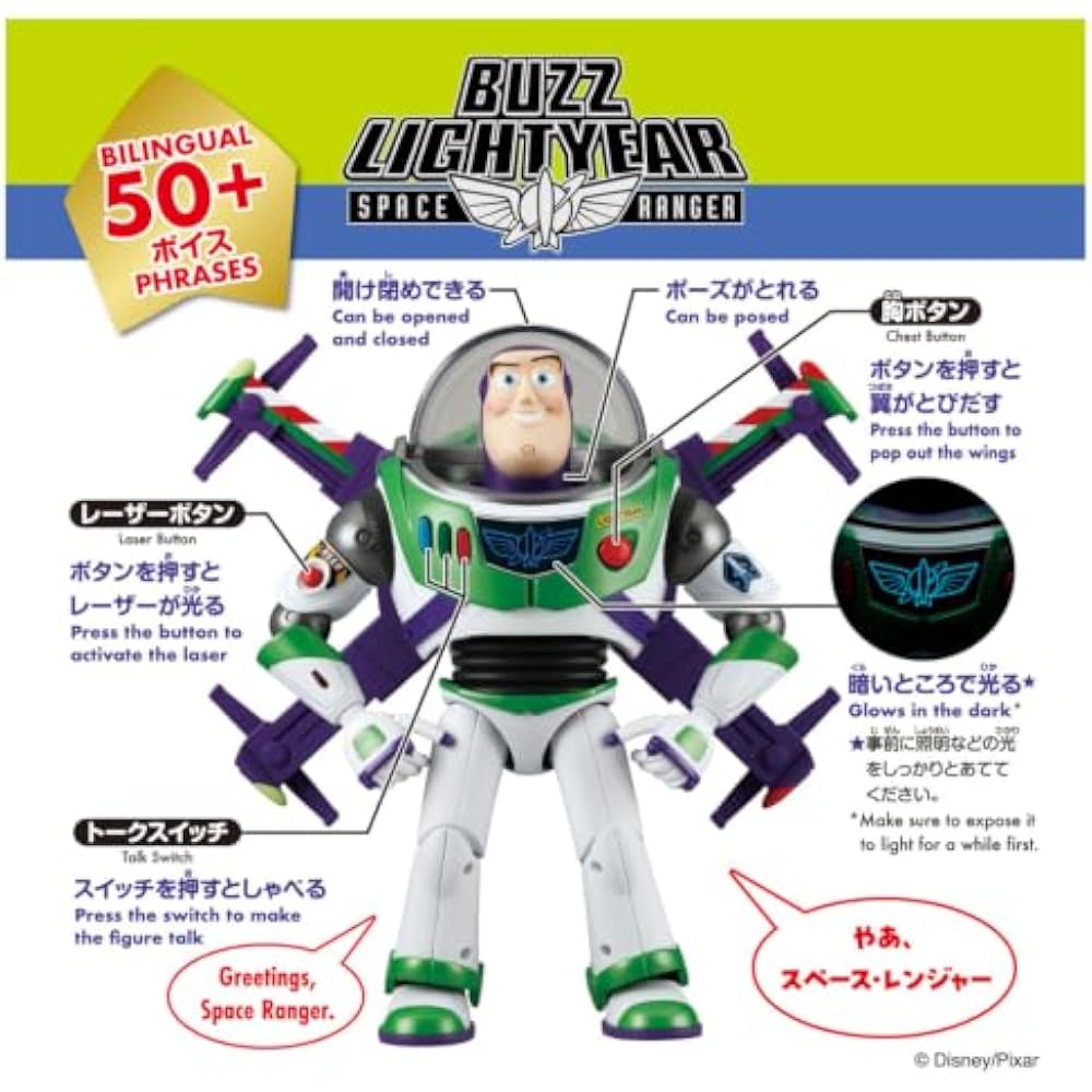 TAKARA TOMY (TAKARA TOMY) Disney Toy Story 5 Real Size Talking Figure Hi-Tech Edition Buzz Lightyear