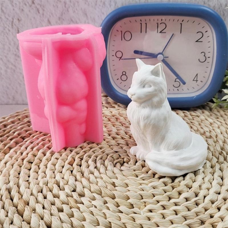3D Katzen Kerzenform Handgemachte Silikonformen Gipsformen Ornamentformen Gussformen Tierformen Bastelbedarf