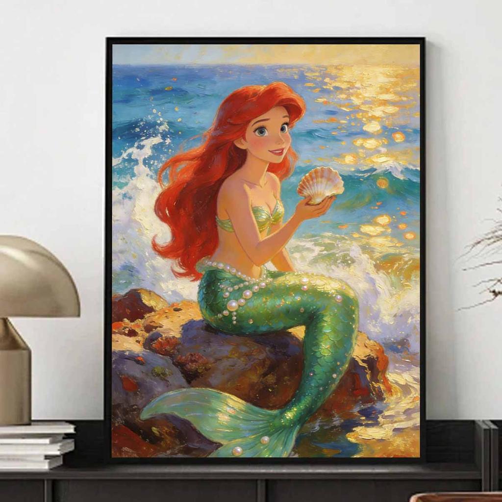 Disney Little Mermaid Diamond Paint Art Kit Mosaic Painting Diamond Art Home Room Decor Gift