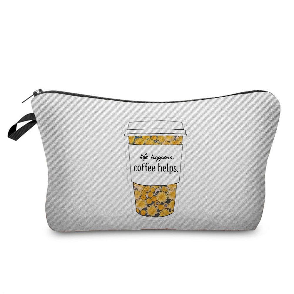 Women Flower Print Cosmetic Bag Toiletries Organize Travel Storage Case 6670