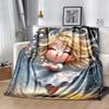 1pc Love Printing Lightweight Flannel Blanket, Comfortable and Warm Blanket, for Camping Sofa Bed and Couch Office, In All Seasons